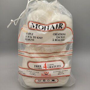 Vintage Phentex Mohair Yarn Leftover Yarn White